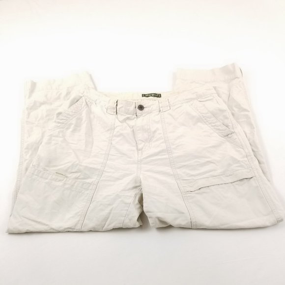 Eddie Bauer Pants - Eddie Bauer Straight Leg Cargo Pants Beige 10 Tall